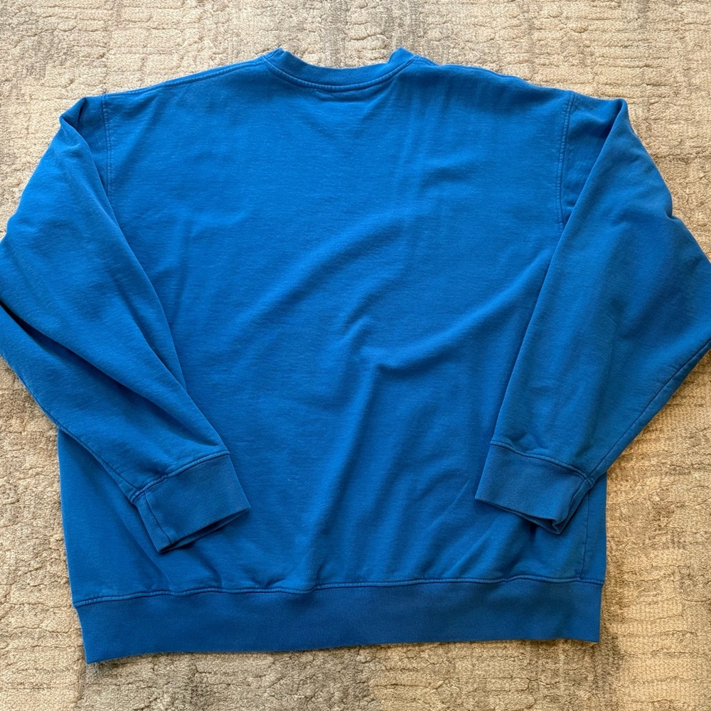 Sporty & Rich SRHWC Blue Cotton Crewneck Oversized Cozy Sweatshirt XL - Picture 3 of 8